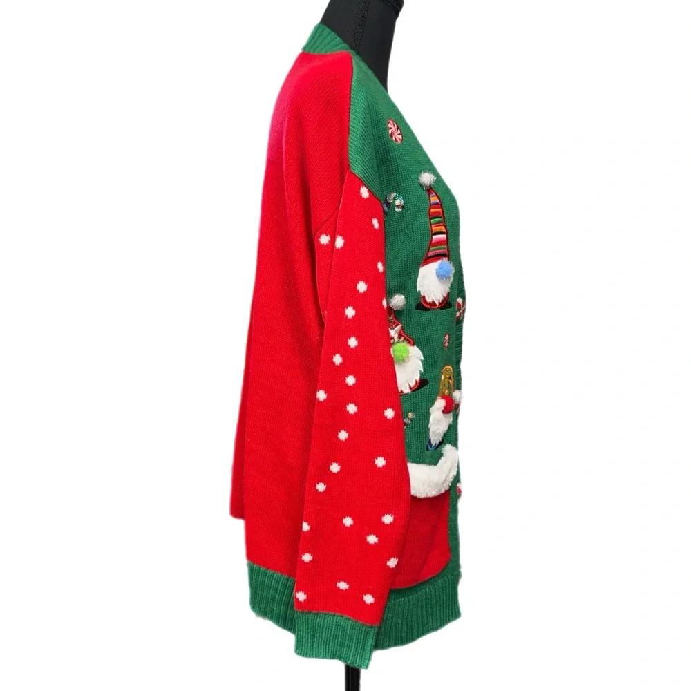 Holiday Time - Festive Holiday Cardigan Sweater - Size Small - Picture 8 of 12
